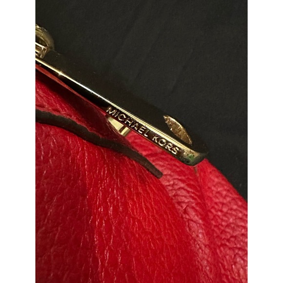 Michael Kors SMYTHE Dome Pebble Leather Satchel Shoulder Bag Chili 30T5GSOS3E - Picture 9 of 10